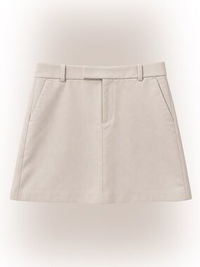 Zara High-Waisted Beige Mini Skirt with Pockets | Size M